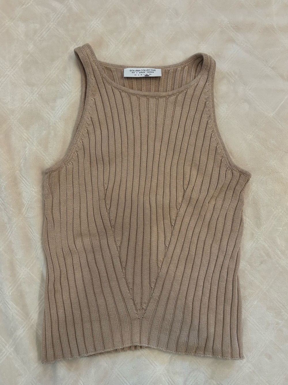 Taupe Ribbed Knit Tank Top